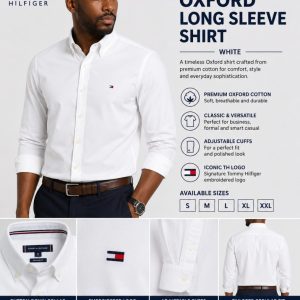 Tommy Hilfiger Men's Oxford Long Sleeve Shirt – White